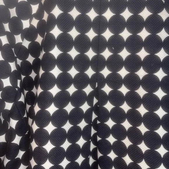 Talbots Women's Coat 14 EUC Navy Circle Print 40s Style Mid-Length Button-Up Lin - Picture 5 of 10